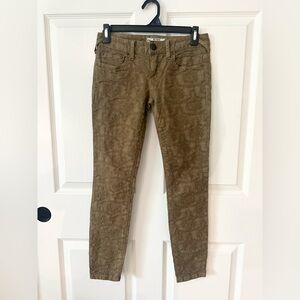 Free People Olive Textured Pants Size 25